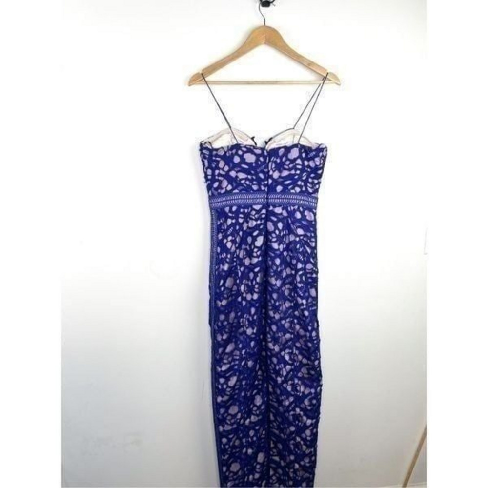 NWT Stunning Bariano Emma Gown in Twilight With Lace Tape Detail Size 10 - Picture 6 of 12